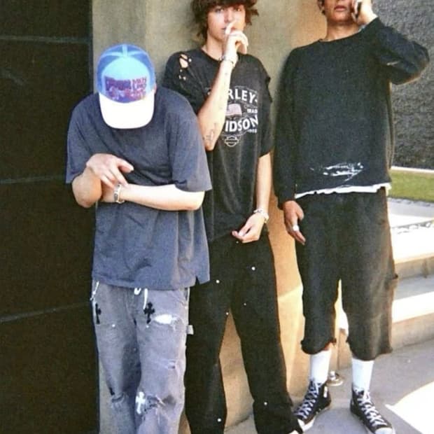 빈티지 블랭크 래글런 크롭 스웻셔츠