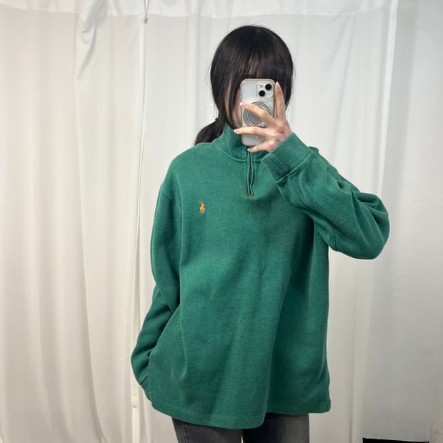 Polo Green Half-Zip Knit