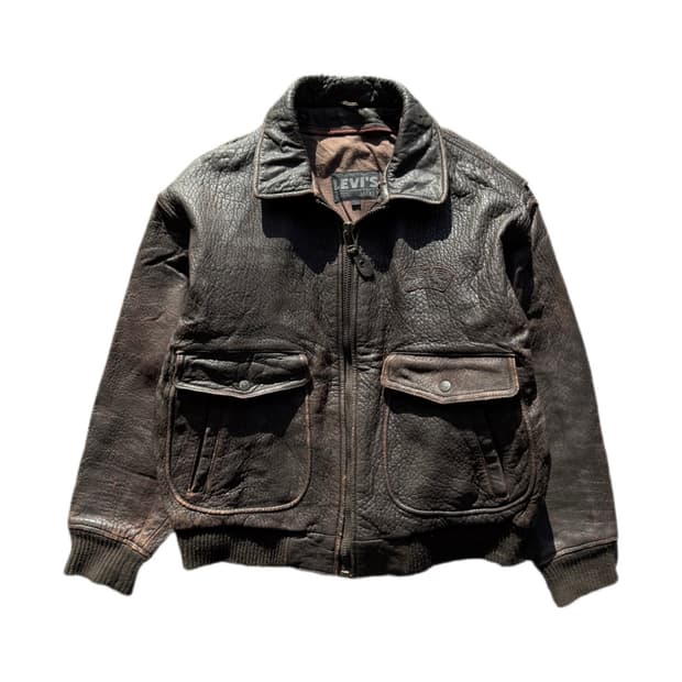 80s 리바이스 양가죽 a-2 플라이트 자켓 L(XL)