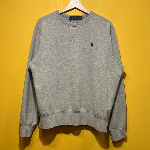 [L] 폴로 랄프로렌 그레이 크루넥 맨투맨 스웨트셔츠 포니