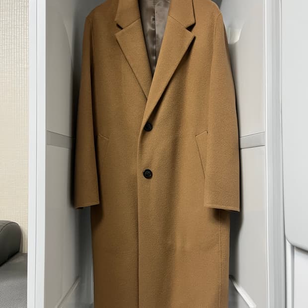 솔리드옴므 베이지 캐시미어 핸드메이드 코트 46사이즈
