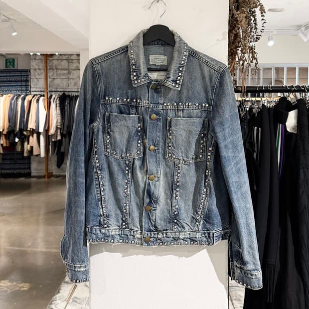 커런트 엘리엇 데님 스터드 트러커 자켓