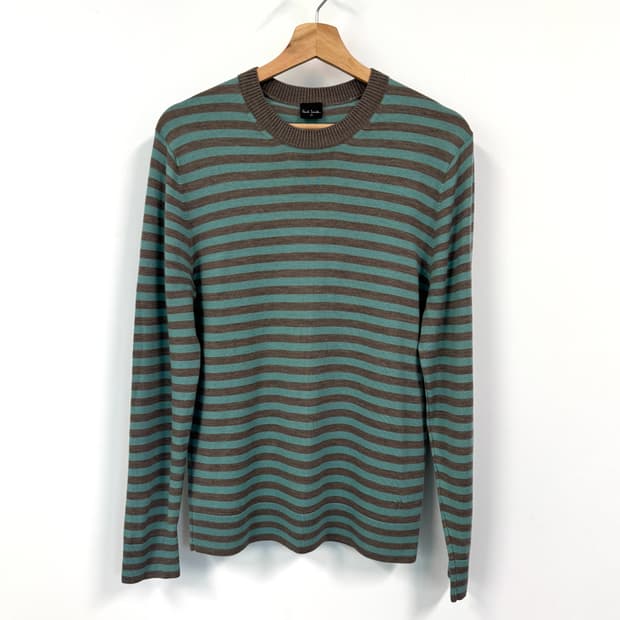 PAUL SMITH 폴스미스 그린 스트라이프 메리노울 니트 S