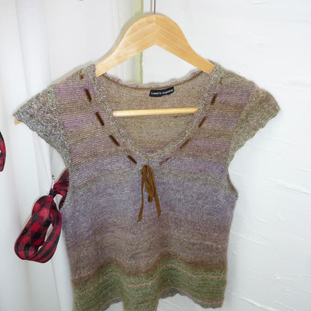 Sheer violet knit vest