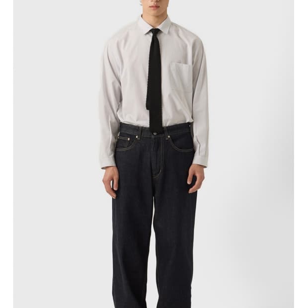 유스 와이드 데님팬츠 원워시 L사이즈