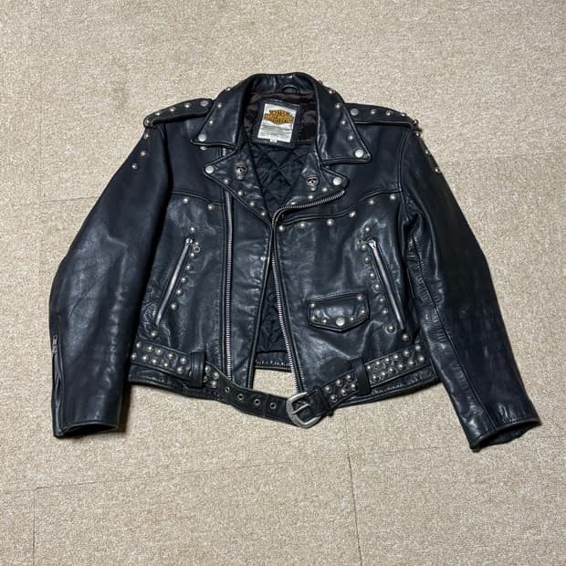 할리데이비슨 스터드 스컬 라이더 레더자켓 40