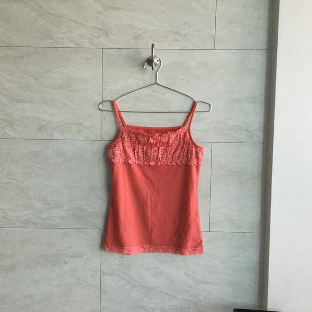 coral lace trim camisole