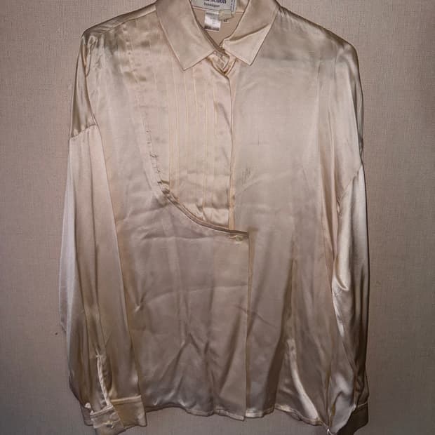 (남녀공용) 빈티지 골드 실크 셔츠