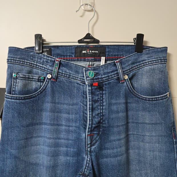 키톤 Kiton 백로고 셀비지 데님팬츠 33