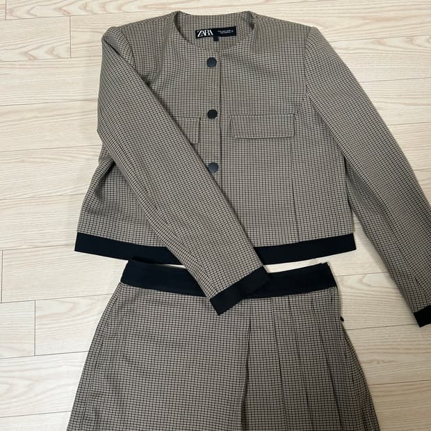 자라 체크 셋업 