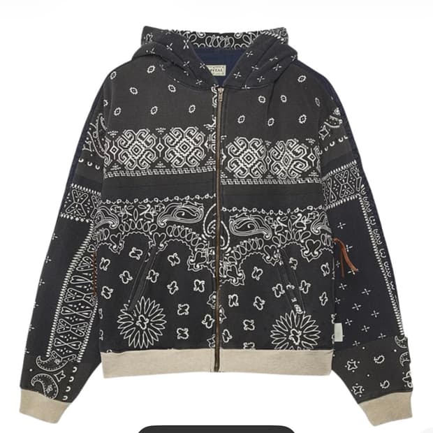 캐피탈 플리스 반다나 비부악 후드 블루종 블랙 새상품 판매해유