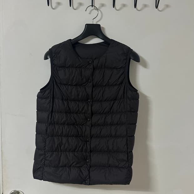 L 무인양품 경량 패딩조끼 차콜 블랙