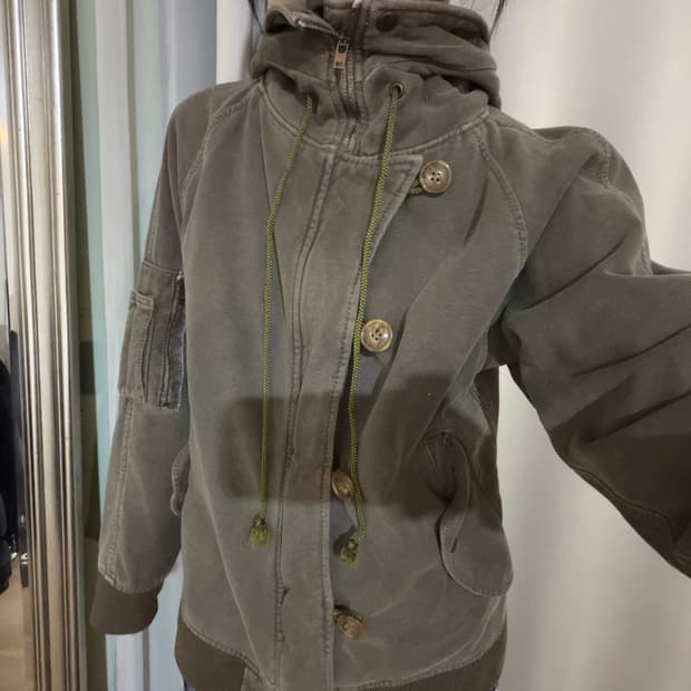 그런지 하이넥 집업 자켓