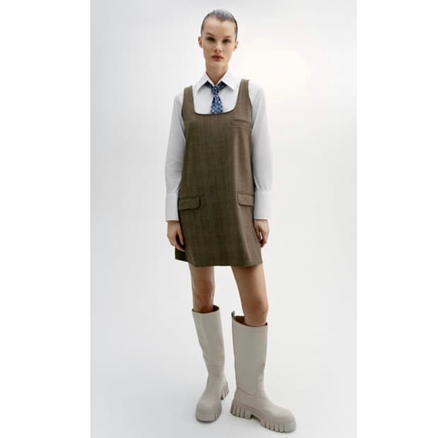 L) ZARA 자라 체크 원피스