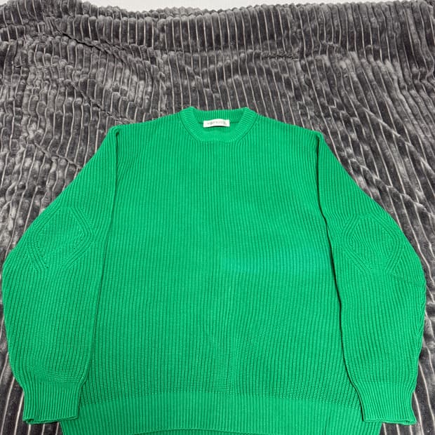 인템포무드 하찌 엘보 볼륨 풀오버_그린어스