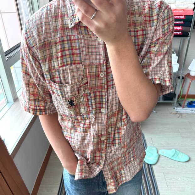 90s 올드 스투시 체크 셔츠