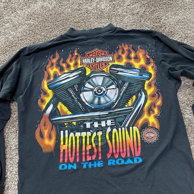 90s harley long sleeve 할리데이비슨 플레임 롱슬리브