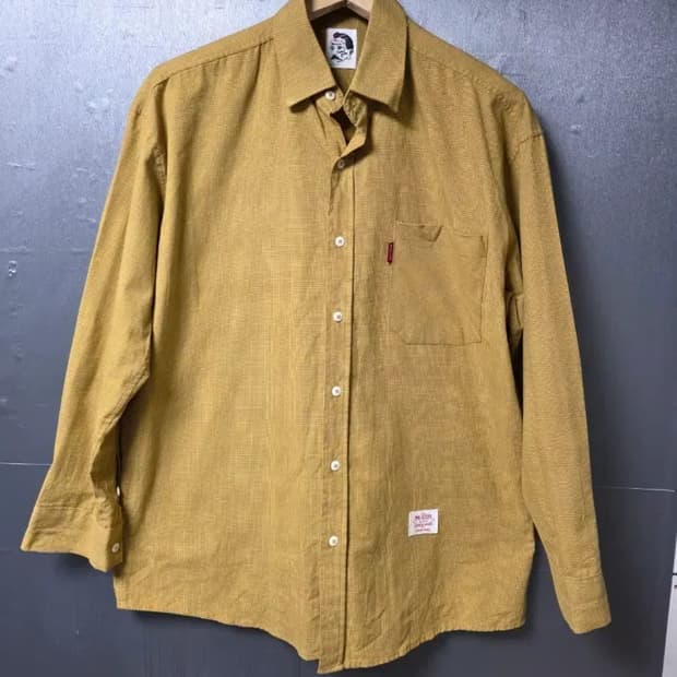 명품 맥코이 긴팔 셔츠 옐로우 컬러  사이즈 105 춘추용