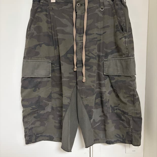 폴리테루 카고 버뮤다 팬츠 카모 올리브