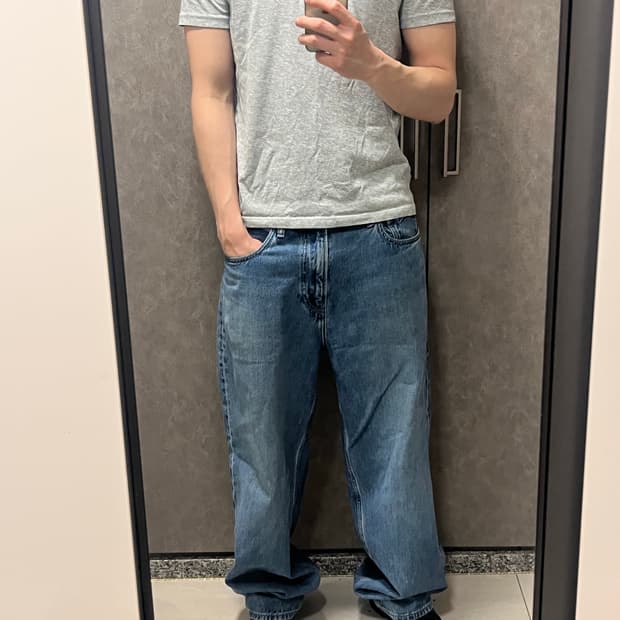 유니클로 와이드 루즈핏 데님