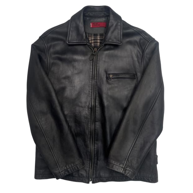 리바이스 레드탭 블랙 카우 레더 자켓 L