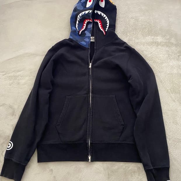 베이프 하프 카모 샤크 후드집업