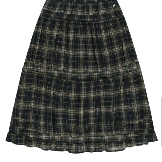 코이세이오 셔링 미디스커트 체크 사이즈 2