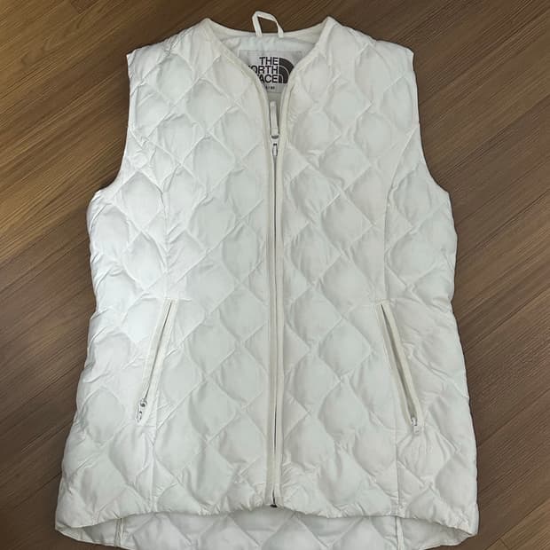 노스페이스 여성 패딩 조끼 아이보리