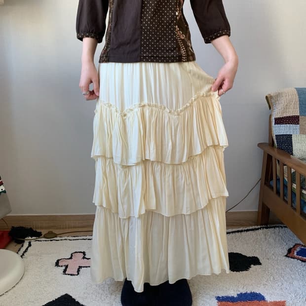 frill maxi skirt