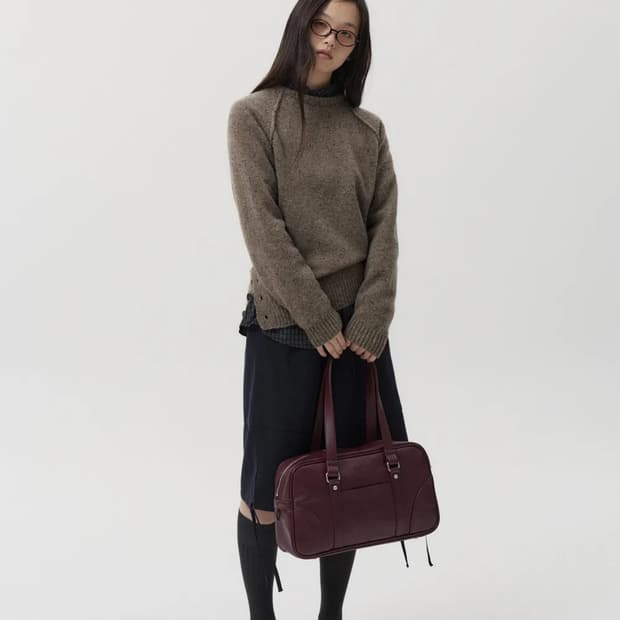 오헤시오 OHESHIO 레글런 버튼 니트(브라운)