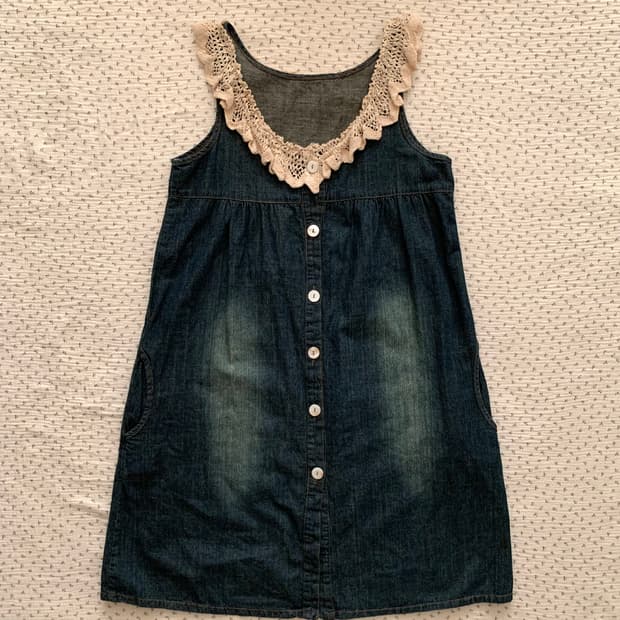 크로쉐 모리 데님 원피스