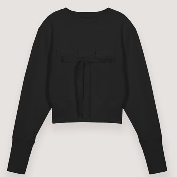 더티스 리본 맨투맨 블랙