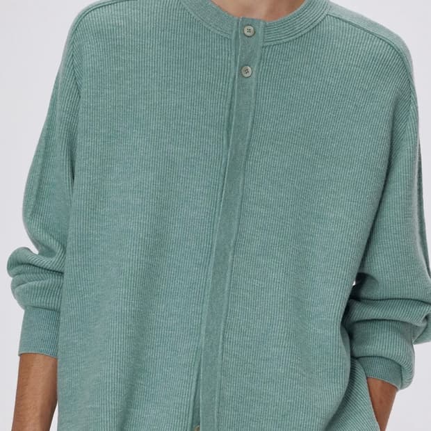 우마뭉 라운드넥 가디건 민트 M