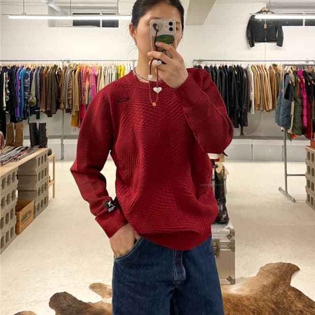 OAKLEY knit 오클리 기하학 플리츠 가공 니트