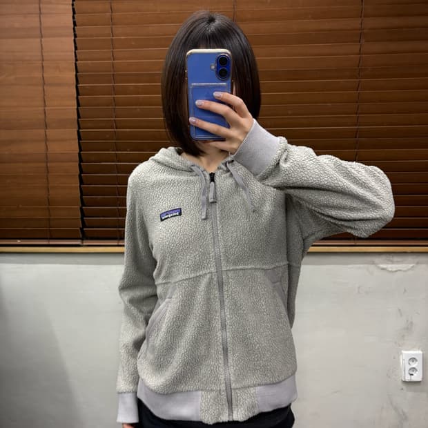 파타고니아 라이트그레이 플리스 후드집업