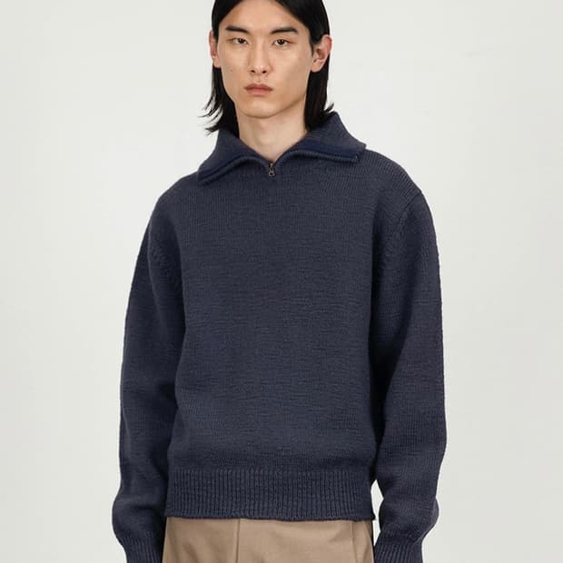 아모멘토 하프집업니트 차콜 M