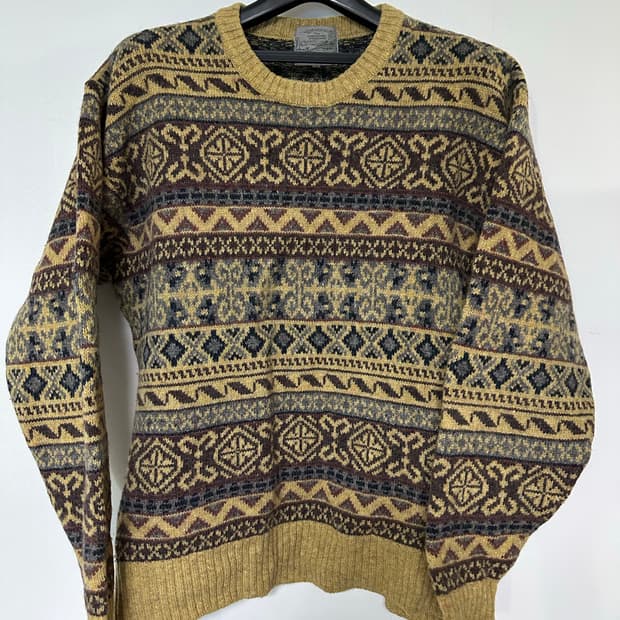 일본 빈티지 패턴 니트 스웨터