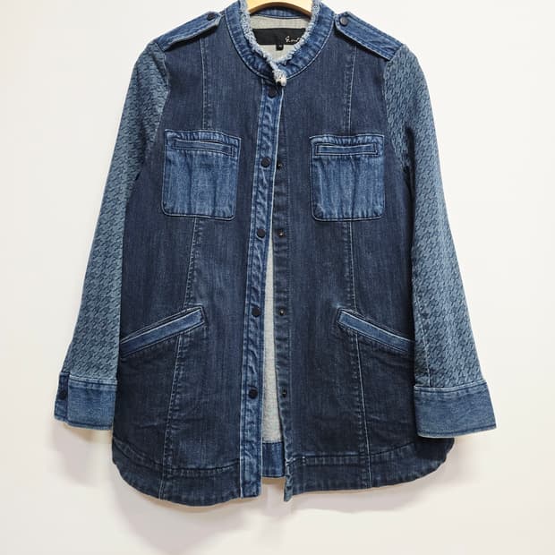 지컷 데님 패치 자켓66