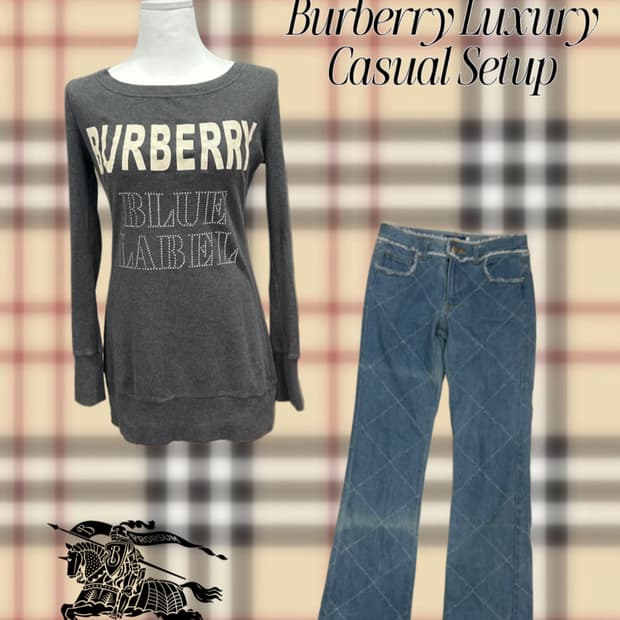 [셋업] 버버리 정품 블루라벨 오네갸루깔
