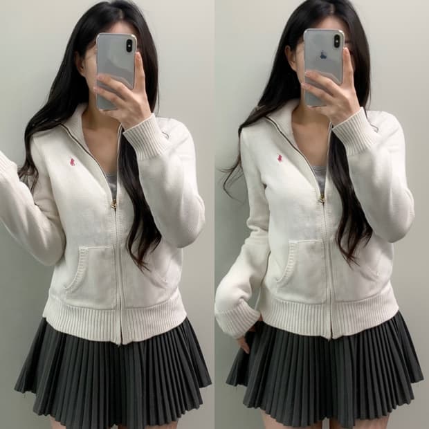 폴로 니트 집업