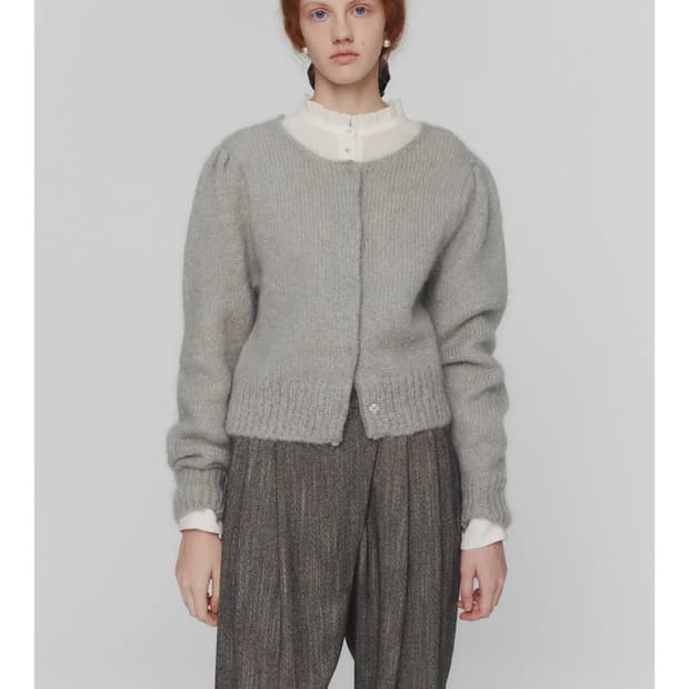 아모멘토 뉴 그랜마 가디건 라이트그레이