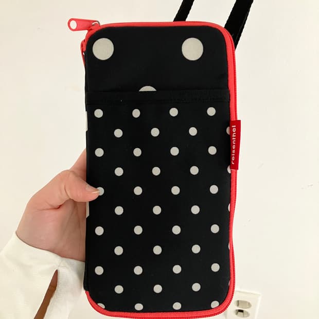 레드 블랙 도트 크로스백