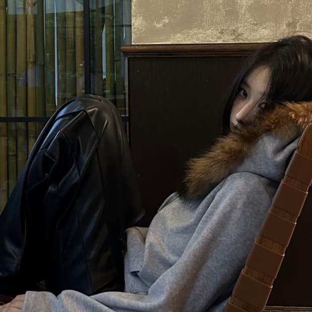 Millennium soft 퍼 후드집업_ gray