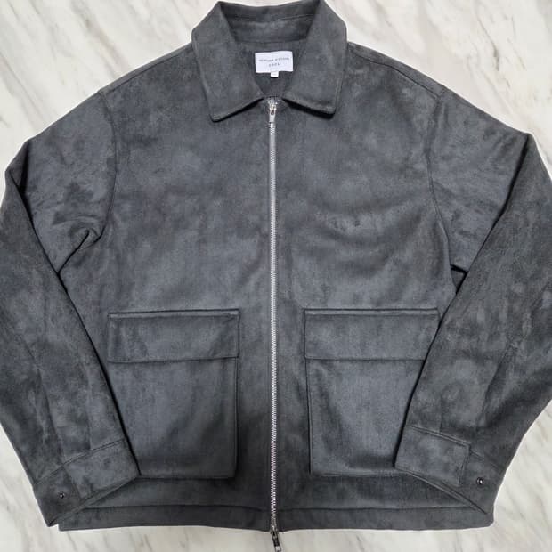 커스텀어클락 그레이 카고포켓 스웨이드 블루종