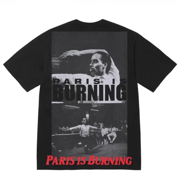 슈프림 반팔 paris is burning 블랙 s사이즈