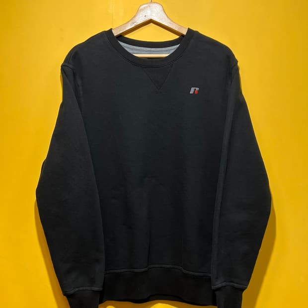 10s [M] 러셀 프리미엄 플리스 맨투맨 블랙