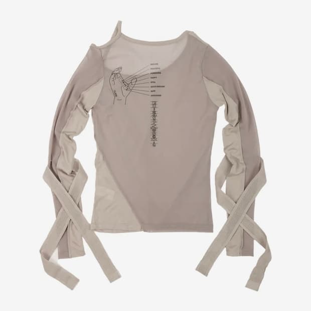 오호스 bandage mesh 밴디지 메쉬 티셔츠 브라운