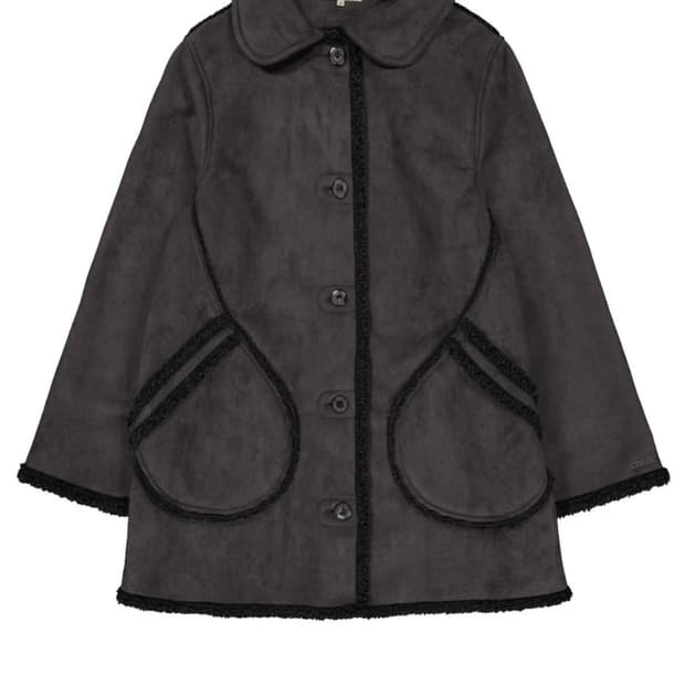 코이세이오 ROUND COLLAR SUEDE JACKET CHARCOAL
