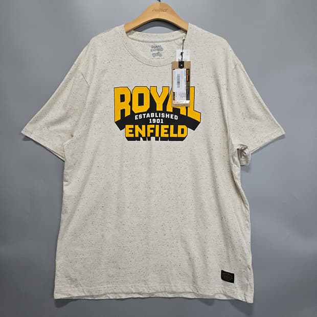 새제품) 로얄엔필드(ROYAL ENFIELD) 로고 반팔 티셔츠 3XL