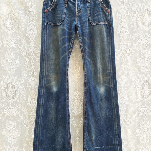 y2k 빅존 브래퍼스 셀비지 부츠컷